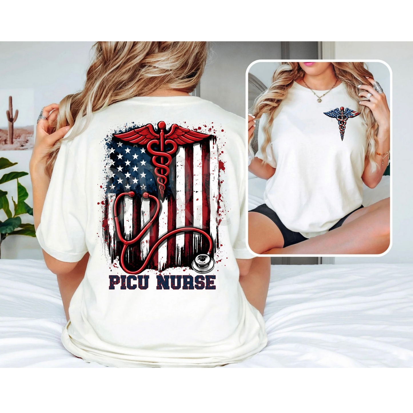 PICU USA Medical Flag Tee