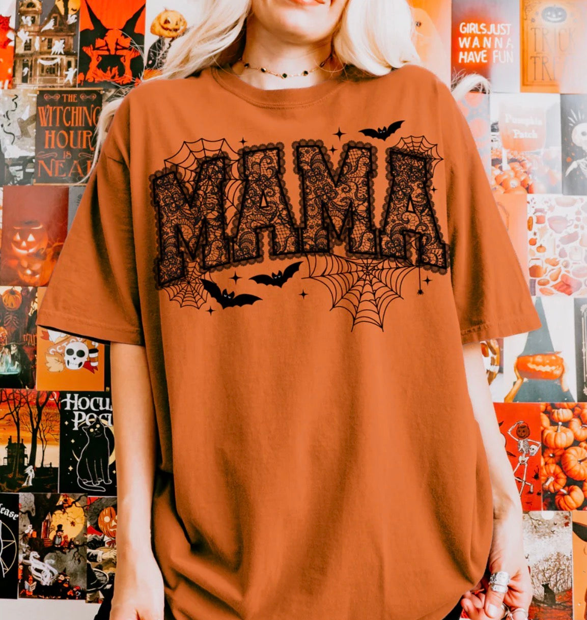 HALLOWEEN LACE & WEBBS MAMA TEE