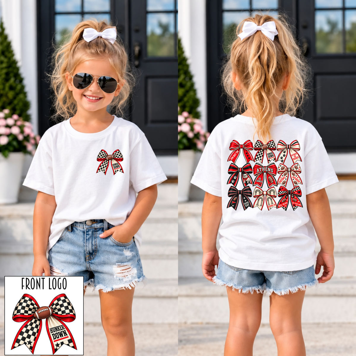 Georgia Bulldogs Game Day Bow Graphic Tee