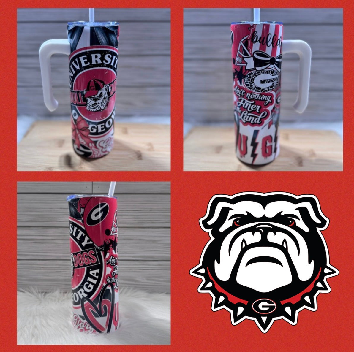 20oz Collage GB Stainless Steel Tumbler with Handle