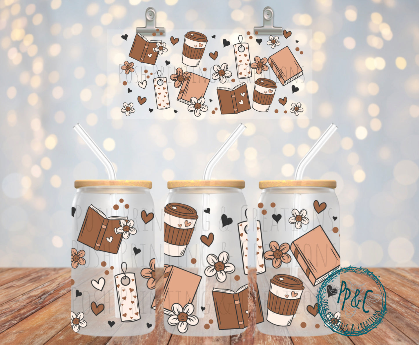 #215 COFFEE & BOOKS UV DTF WRAP