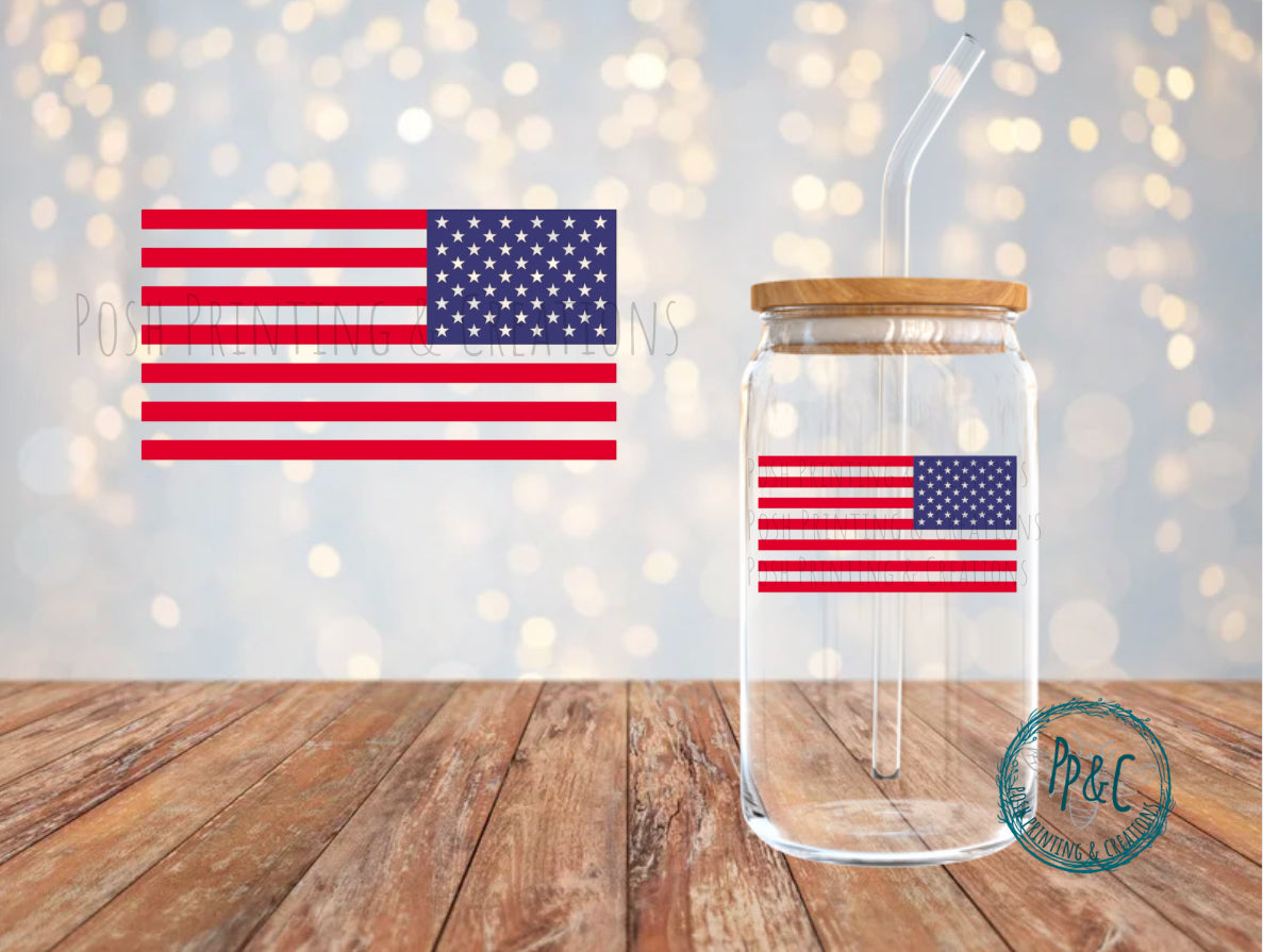 #534 AMERICAN FLAG UV DTF DECAL