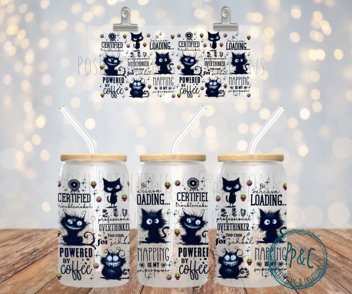 #226 BLACK CAT SARCASM UV DTF WRAP