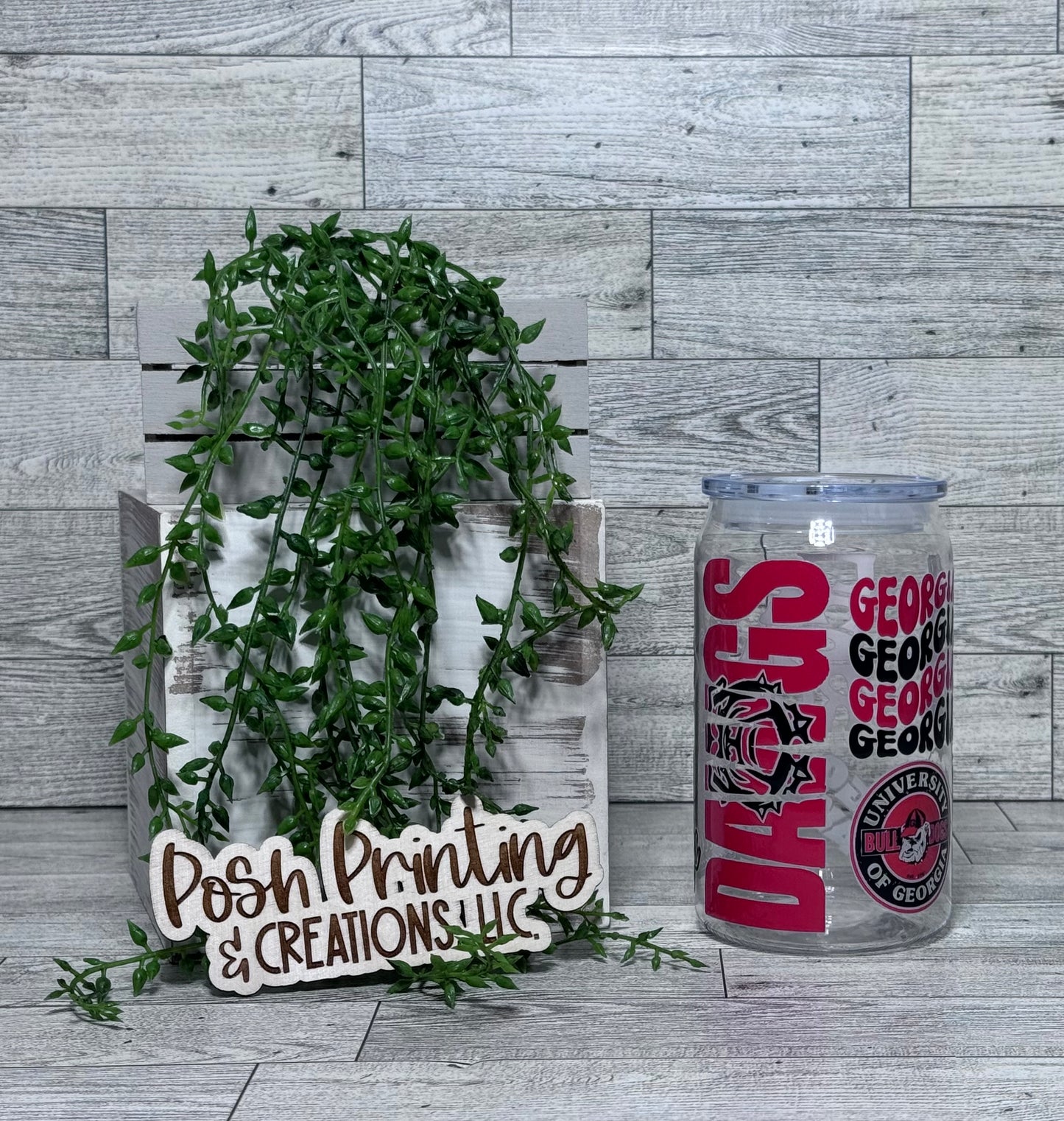 16oz. GEORGIA DOG ACRYLIC/PLASTIC CAN TUMBLER