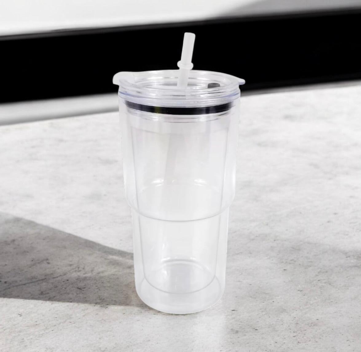 24oz CURVED SNOW PRE-DRILLED SNOW GLOBE CUPS CUPS