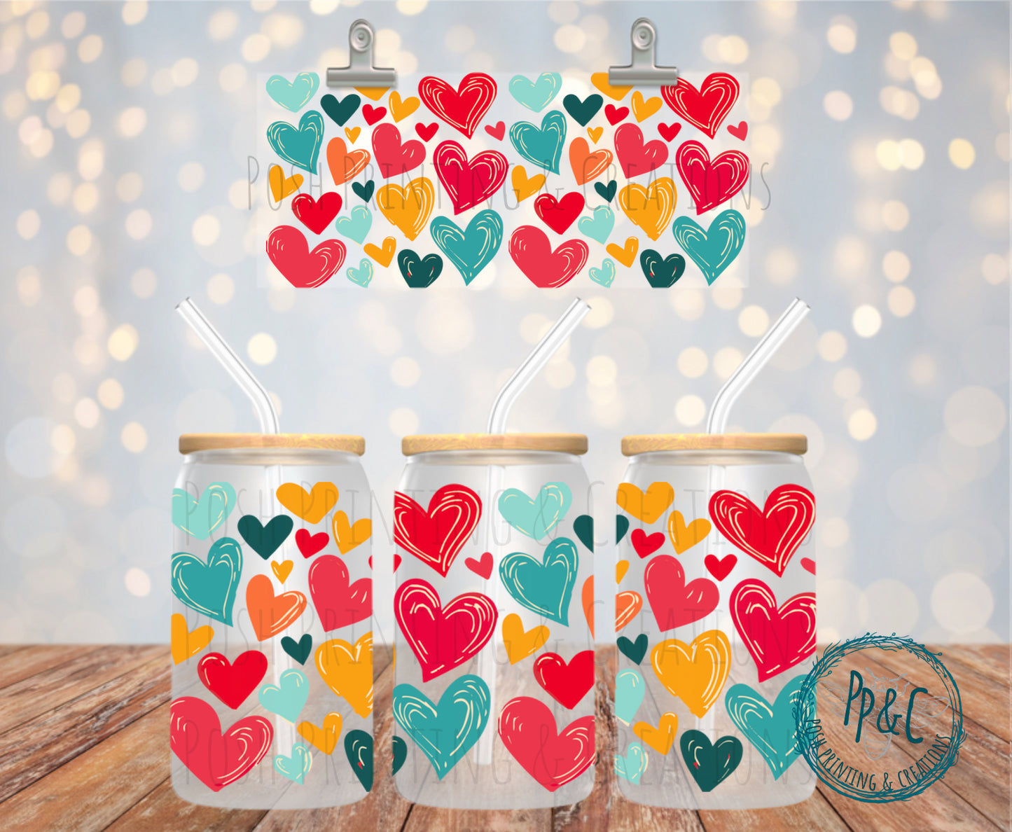 #237 COLORED HEARTS UV DTF WRAP