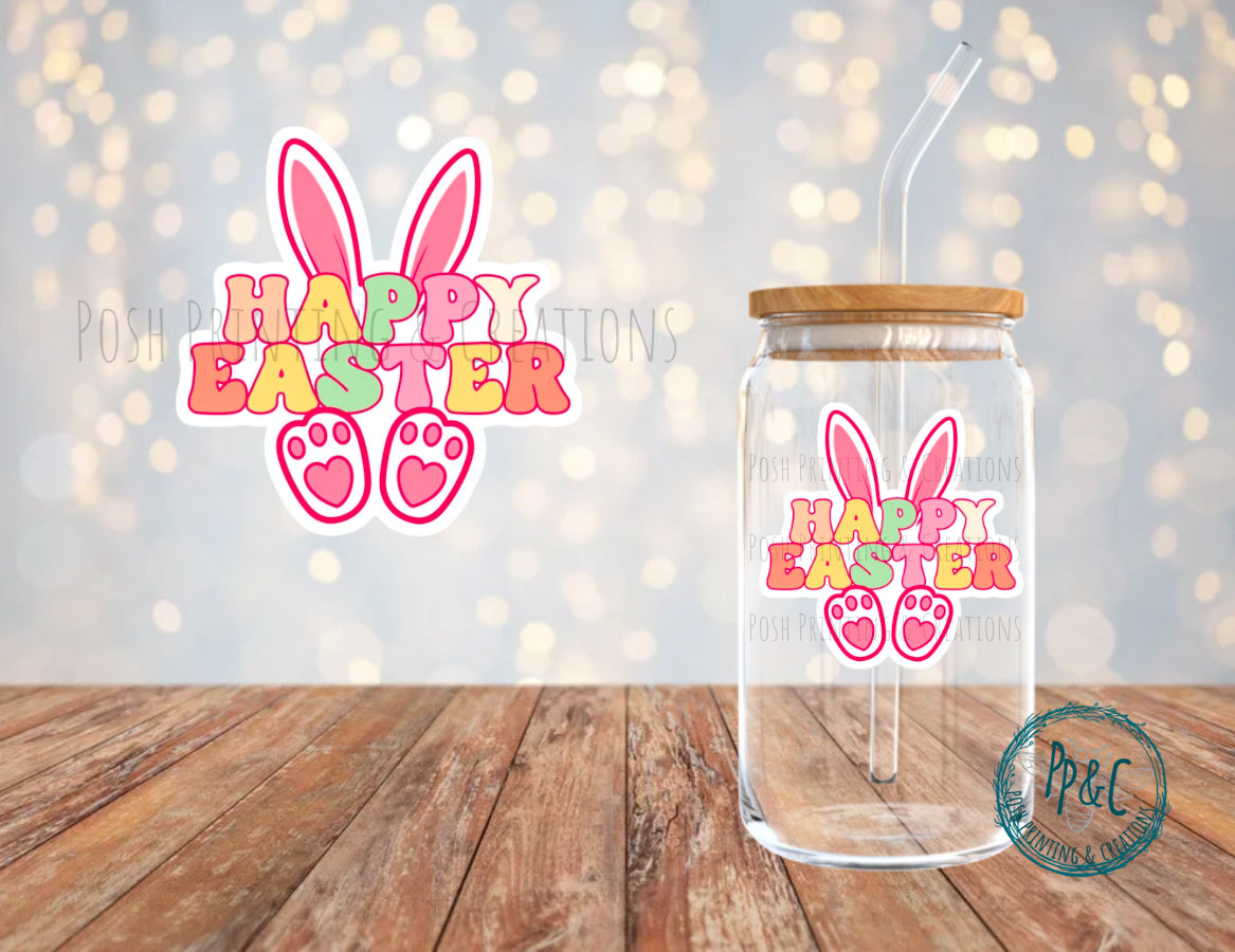 #517 HAPPY EASTER BUNNY UV DTF DECAL