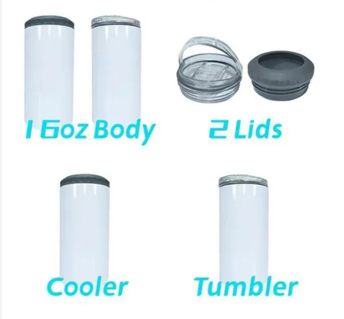 16oz 4-IN-1 CAN COOLERS SUBLIMATION TUMBLERS
