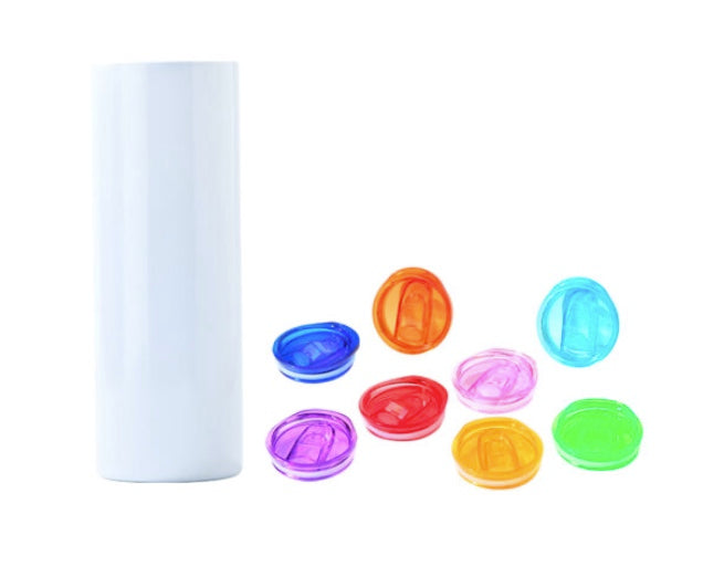 20oz. SUBLIMATION TUMBLERS WITH COLORED LIDS