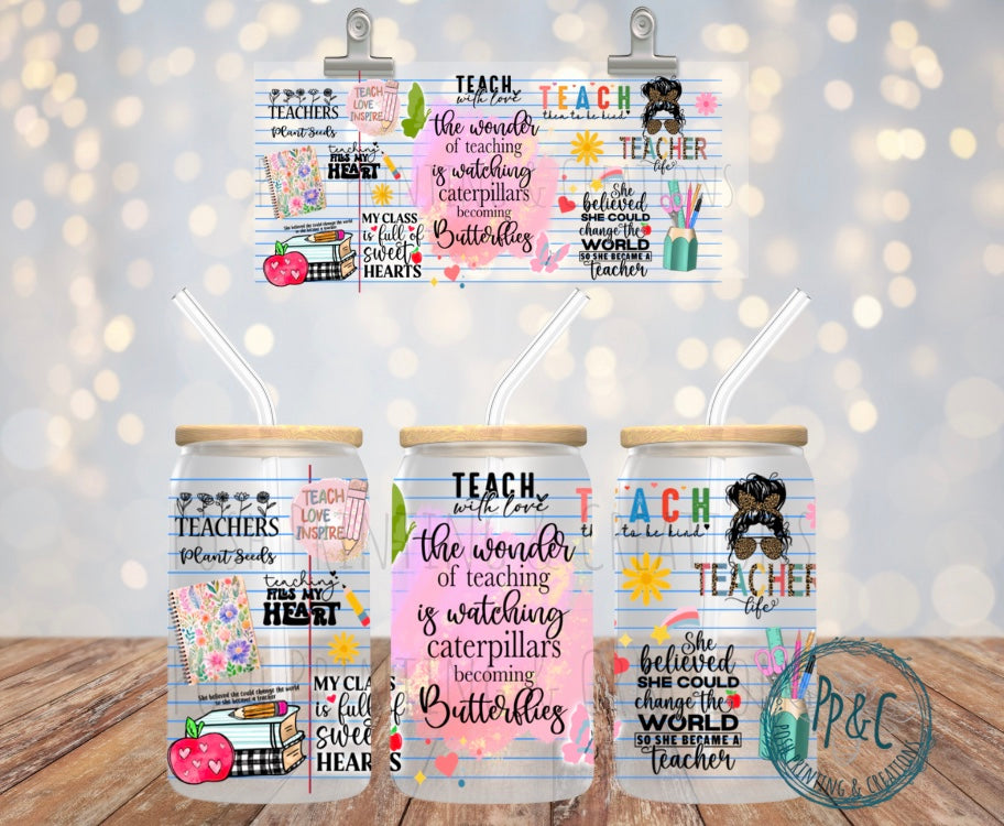 #419 TEACH WITH LOVE UV DTF WRAP