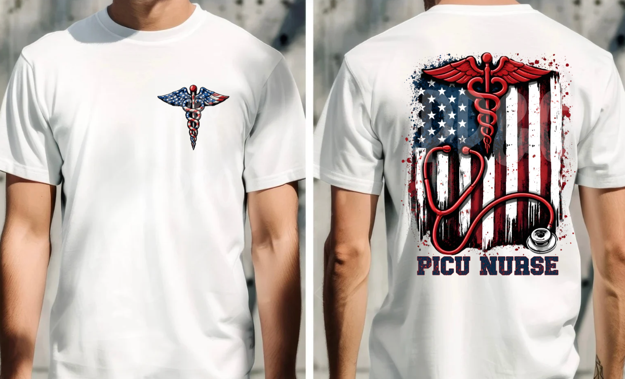 PICU USA Medical Flag Tee