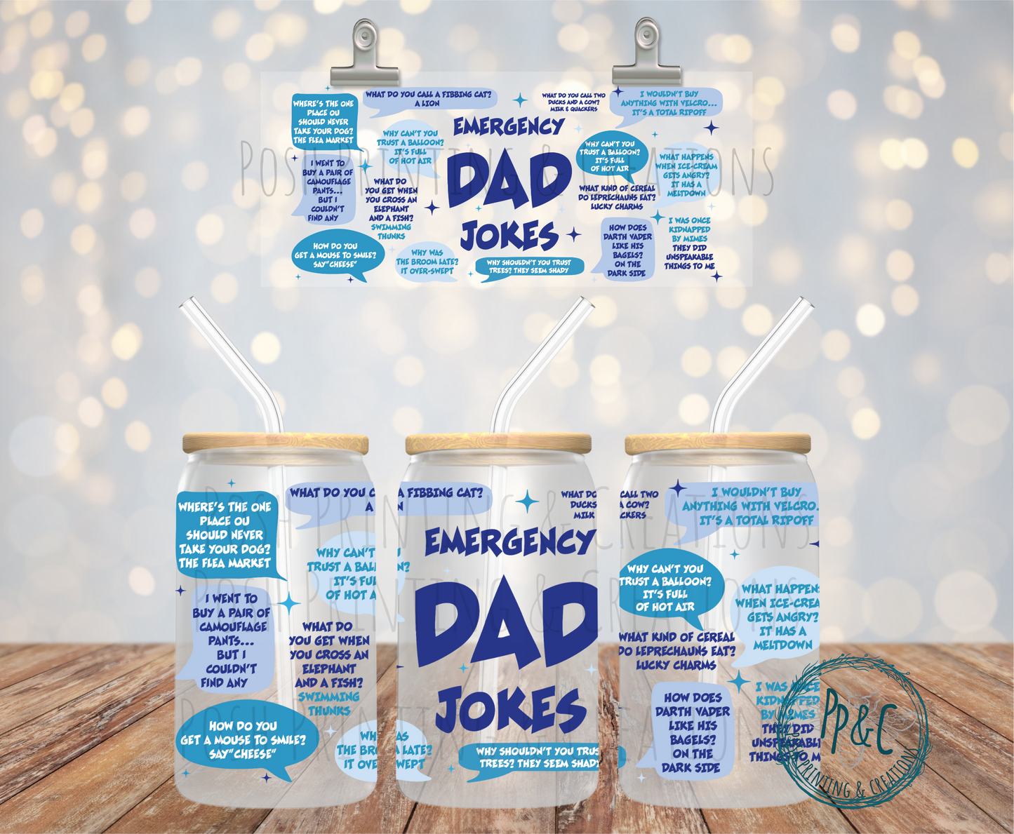 #209 DAD JOKES UV DTF WRAP