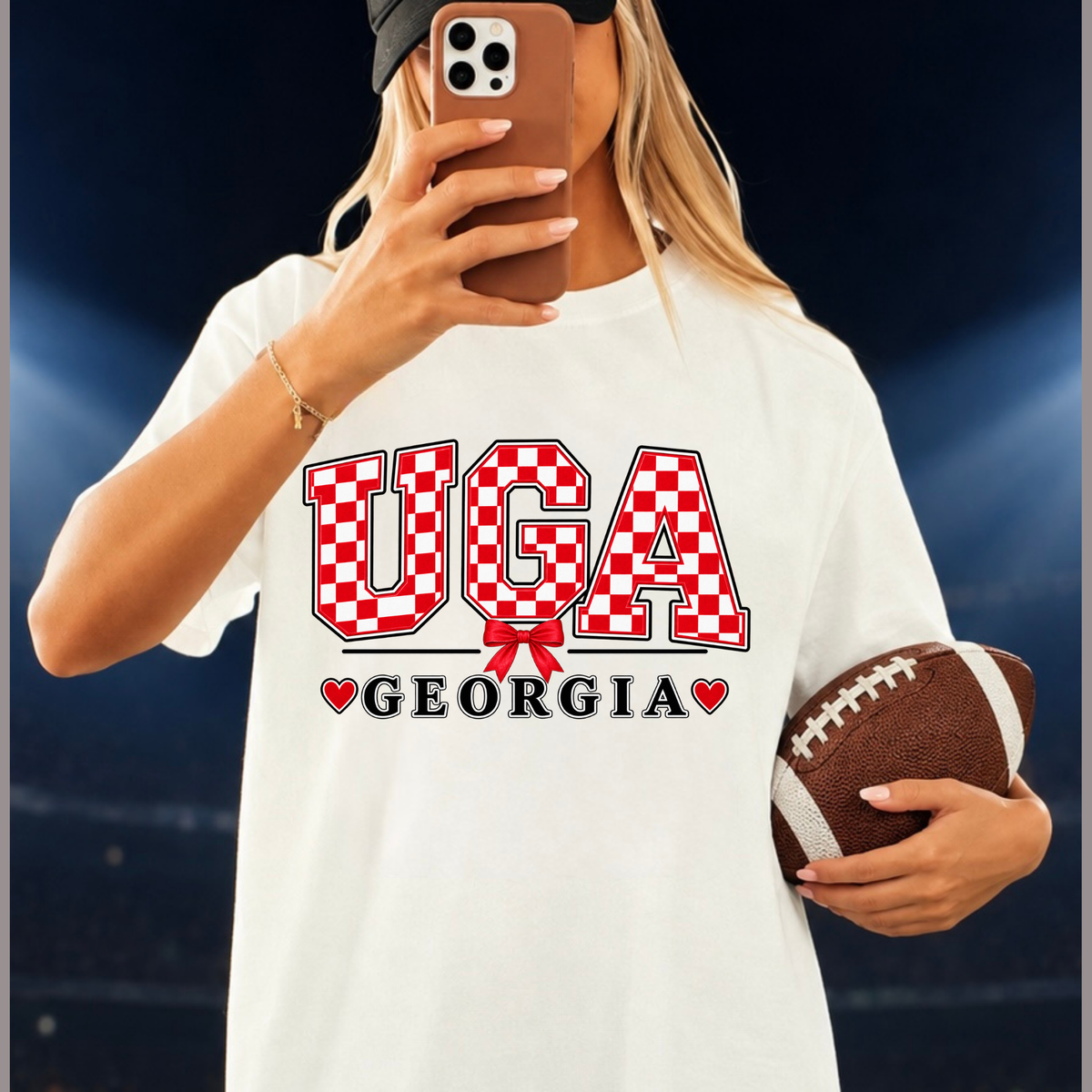 UGA Gingham Tee & Sweatshirt