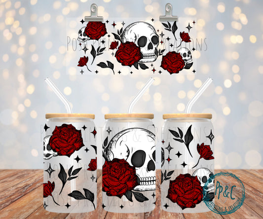 #201 SKULLS AND ROSES UV DTF WRAP
