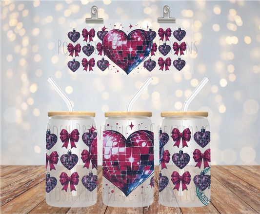 #411 RED DISCO HEART UV DTF WRAP