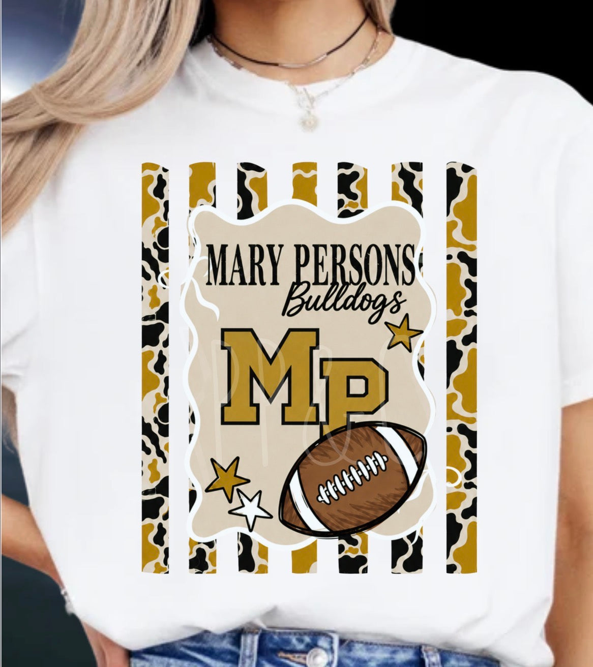 #100 Mary Persons Football Tee