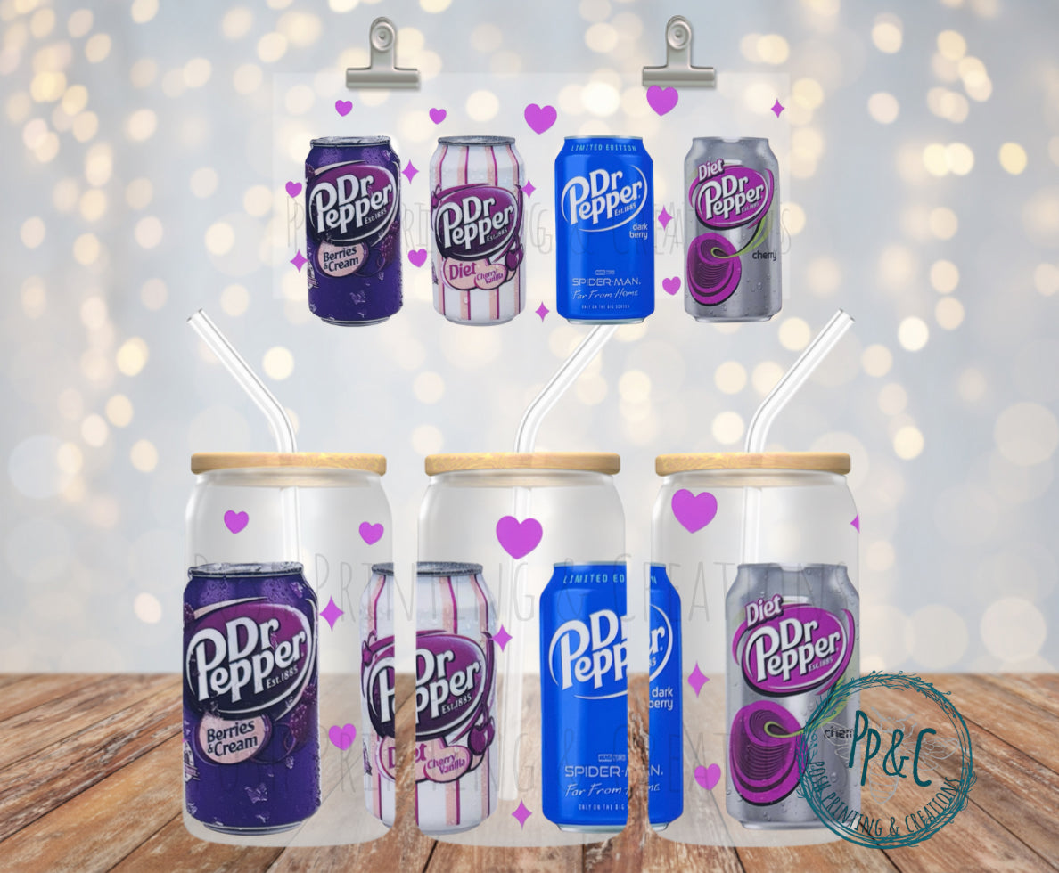 #392 SODA AND HEARTS. UV DTF WRAP