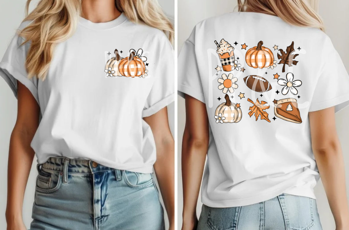 FALL PUMPKIN BACK LOGO TEE (SHORT SLEEVE COMFORT COLOR)