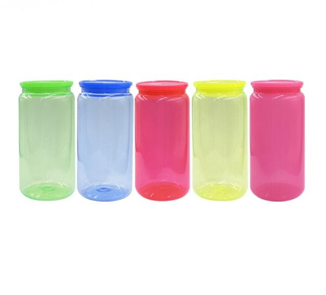 16oz. NEON COLOR ACRYLIC/PLASTIC CUPS WITH COLORED ACRYLIC/PLASTIC LIDS