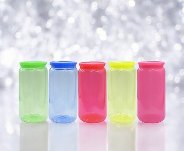 16oz. NEON COLOR ACRYLIC/PLASTIC CUPS WITH COLORED ACRYLIC/PLASTIC LIDS