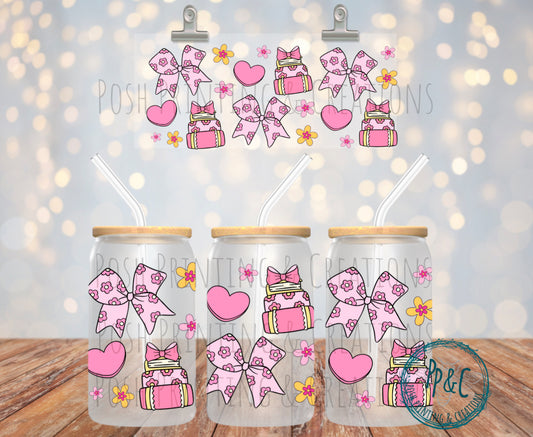#214  PINK BOWS AND BOOKS UV DTF WRAP