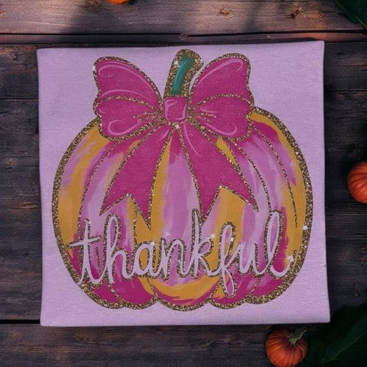 PINK THANKFUL YOUTH TEE (GILDAN SHORT SLEEVE)