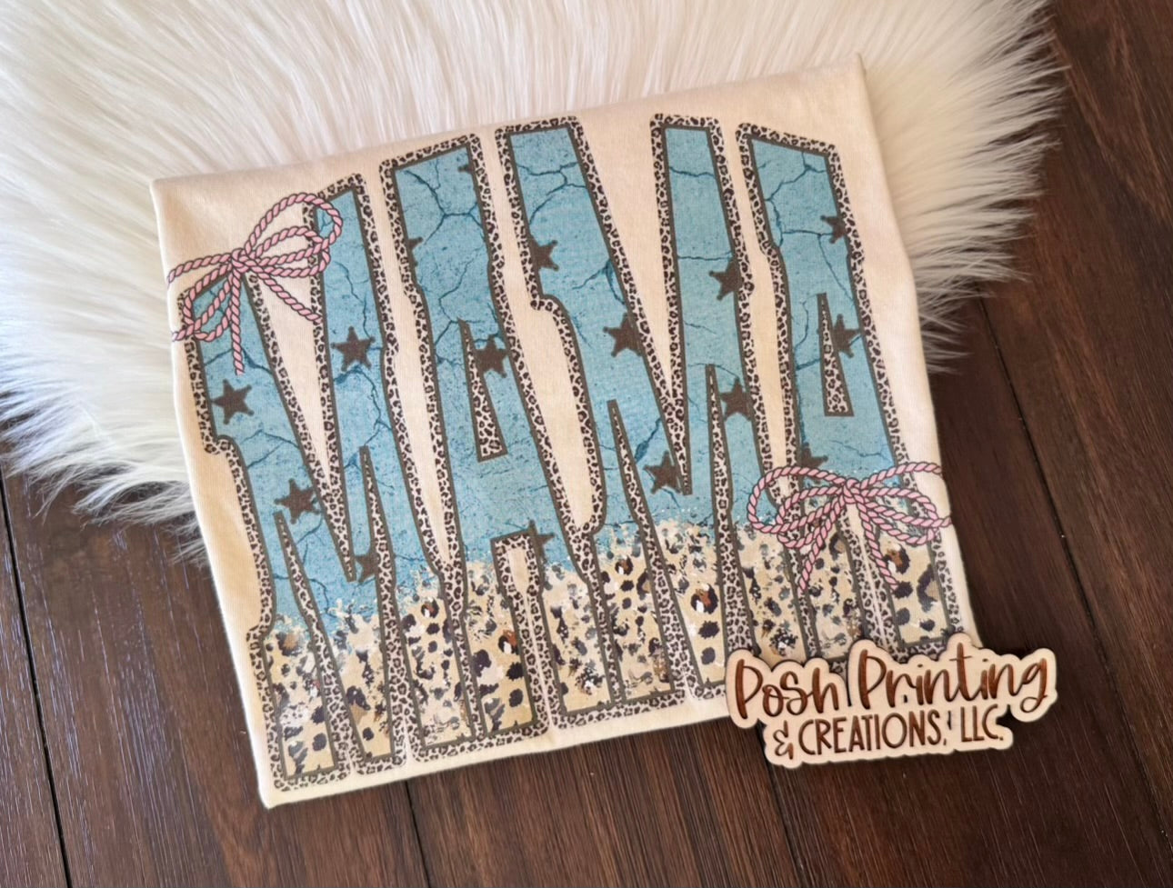 MAMA Western Leopard Print Graphic Tee