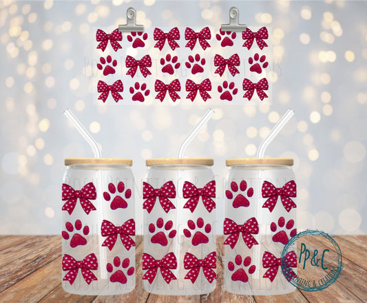 #330 RED HEART BOWS AND PAWS UV DTF WRAP