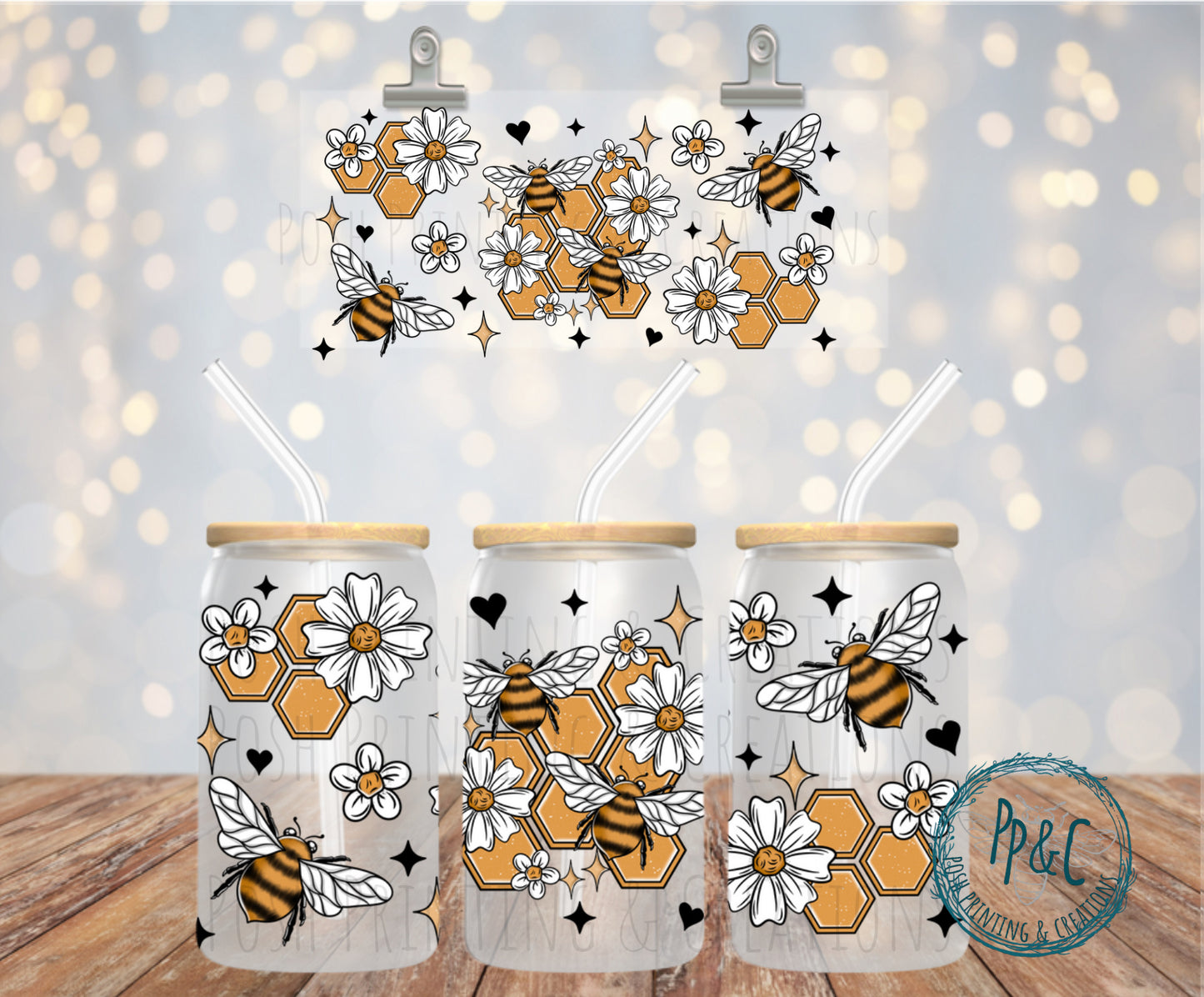 #303 HONEYCOMB BEE UV DTF WRAP
