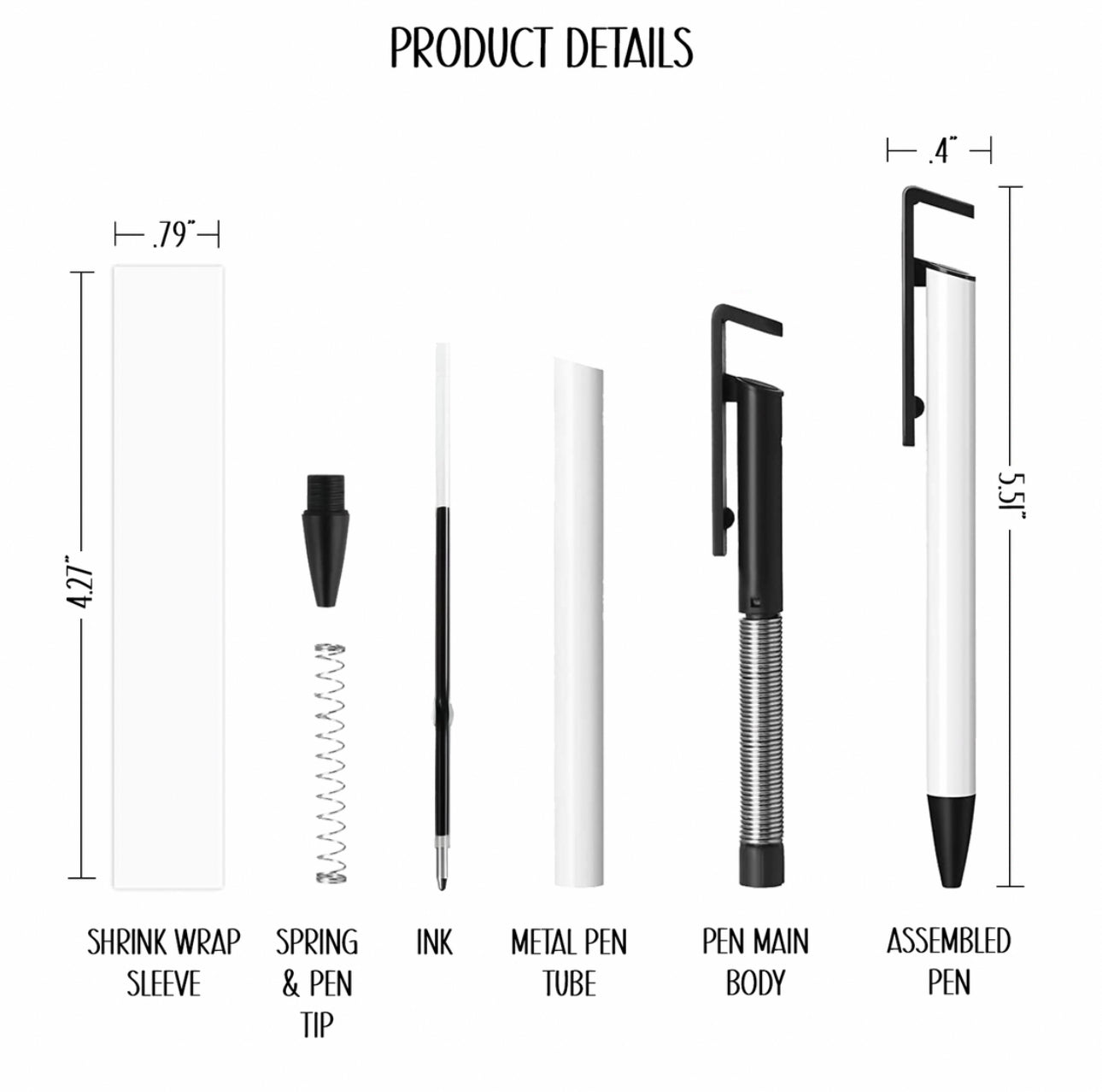 SUBLIMATION PENS W/ PHONE HOLDER