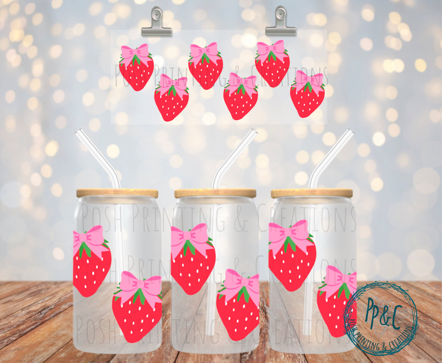 #294 STRAWBERRIES UV DTF WRAP