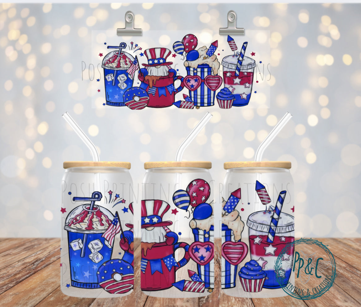 #225 RED WHITE & BLUE UV DTF WRAP