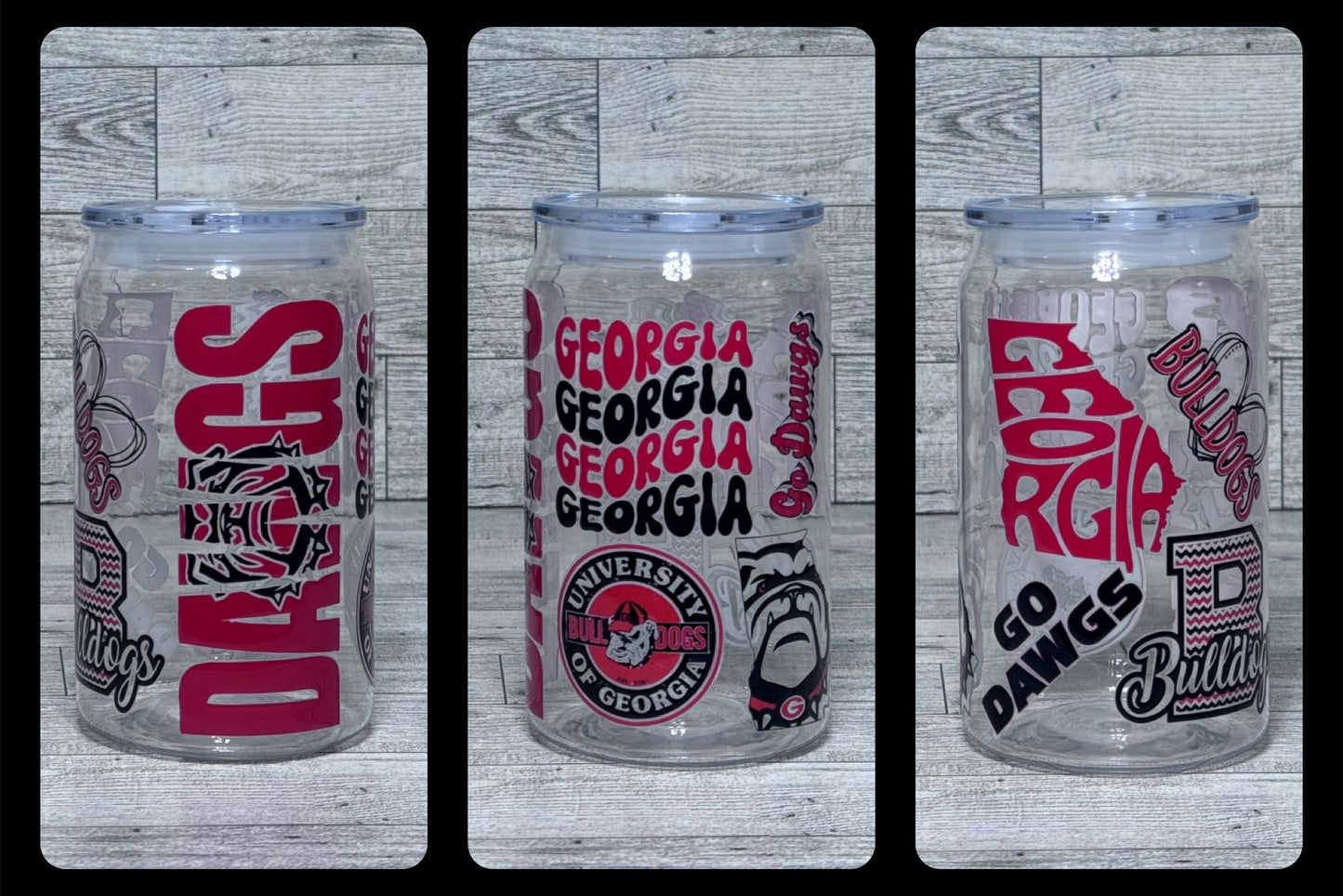 16oz.  GEORGIA DOG ACRYLIC/PLASTIC CAN TUMBLER