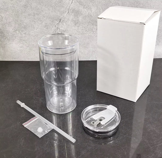 24oz CURVED SNOW PRE-DRILLED SNOW GLOBE CUPS CUPS