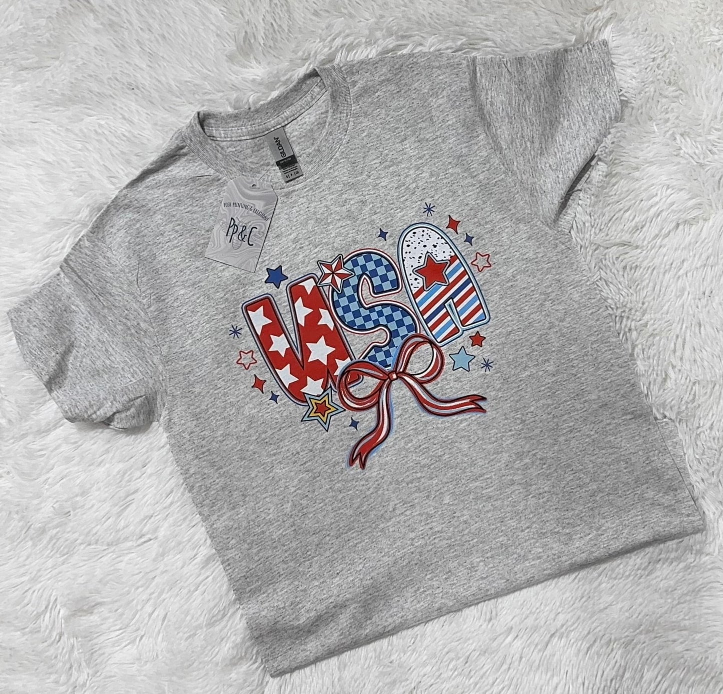USA GILDAN ASH GREY TEE
