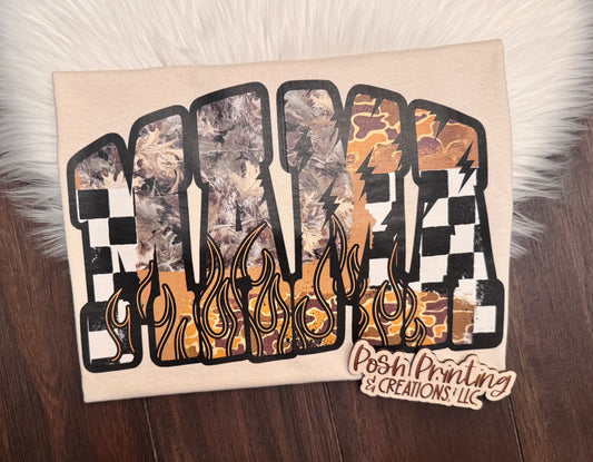 Flame and Camo Mama Tee