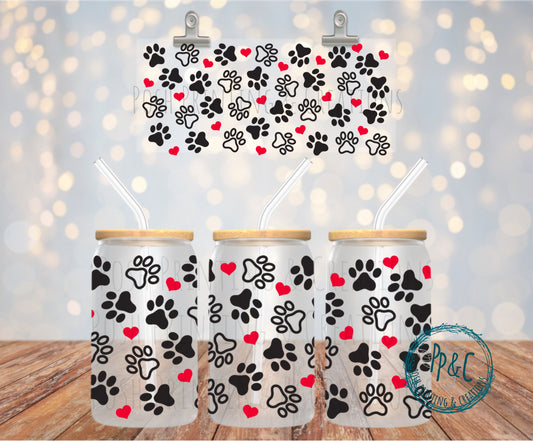 #252 PAWPRINTS AND HEARTS UV DTF WRAP