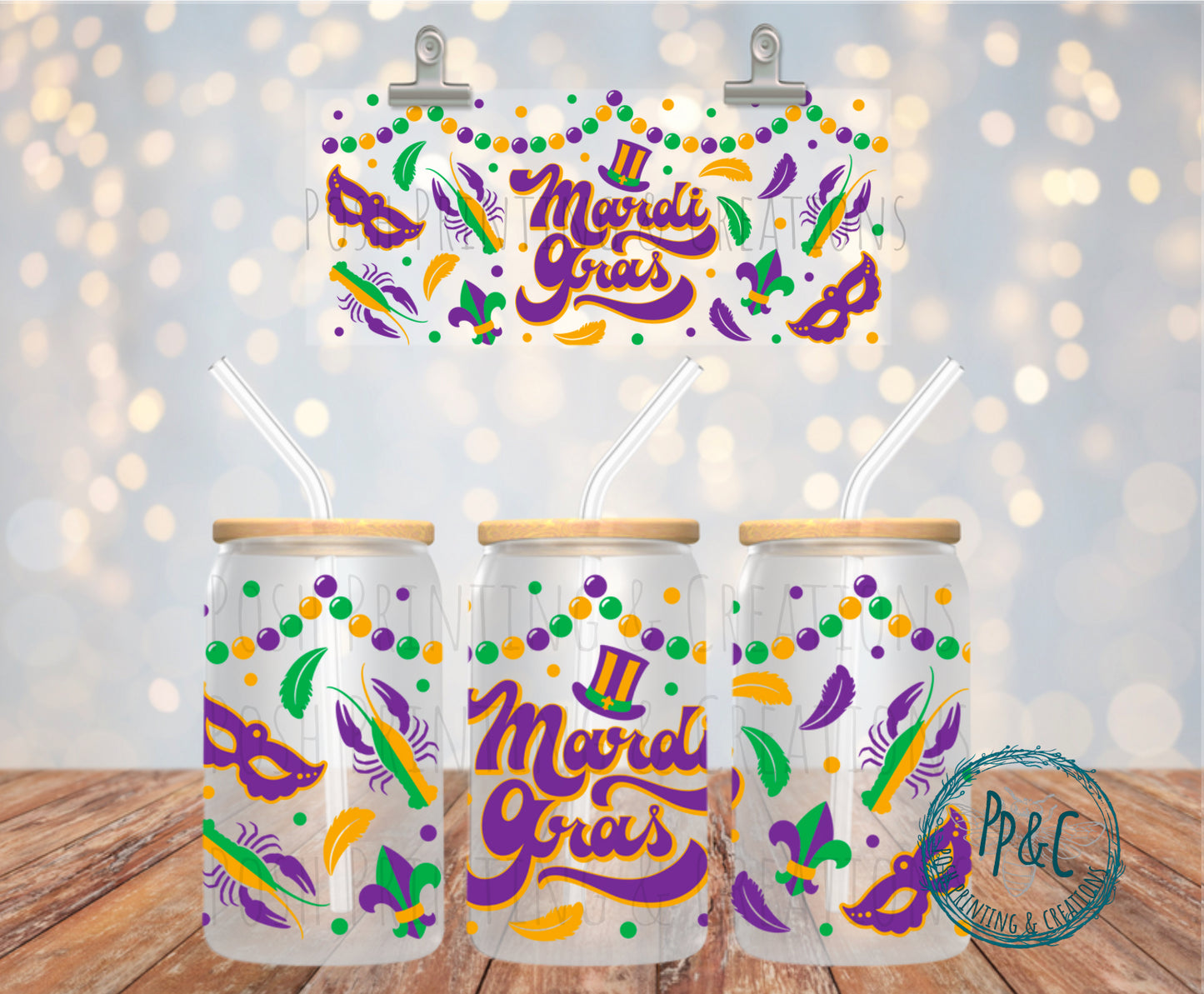 #338 MARDI GRAS PARTY UV DTF WRAP