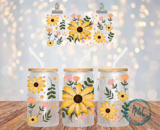 #291 YELLOW FLORAL UV DTF WRAP