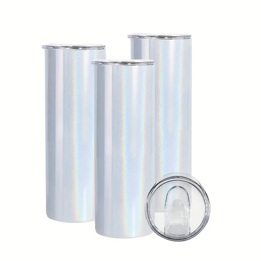 20OZ SHIMMER SUBLIMATION STAINLESS STEEL TUMBLER WITH STRAW & LID
