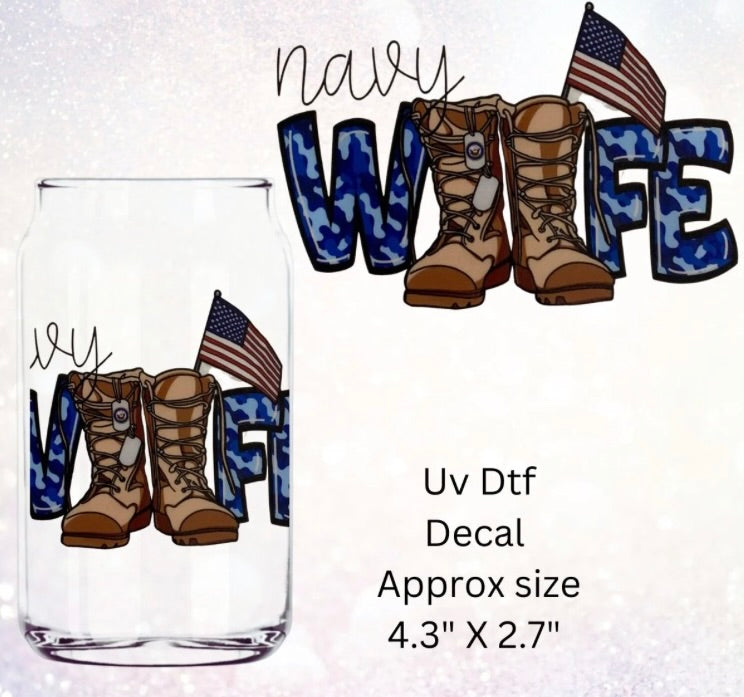 #705 NAVY WIFE UV DTF DECAL