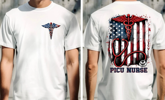 PICU USA Medical Flag Tee