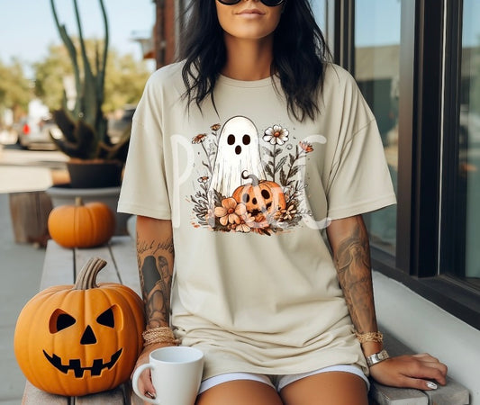 #804 DTF PRINT- GHOST PUMPKIN FALL AUTUMN HALLOWEEN