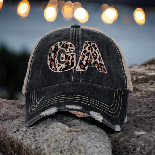 GA GEORGIA LEOPARD WOMEN'S TRUCKER HAT