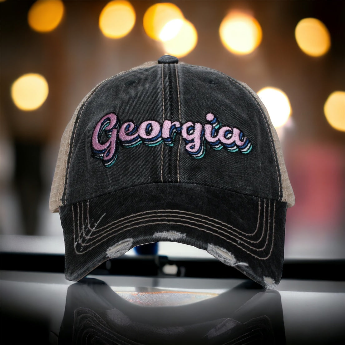 GEORGIA LAYERED TRUCKER HAT (BLACK)