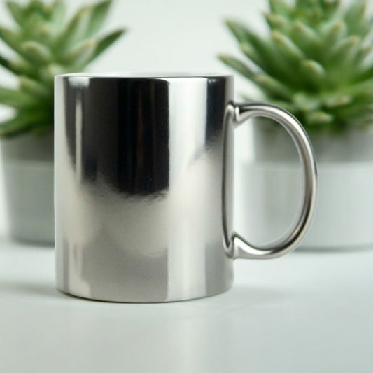 11oz SUBLIMATABLE MUG METALLIC SILVER