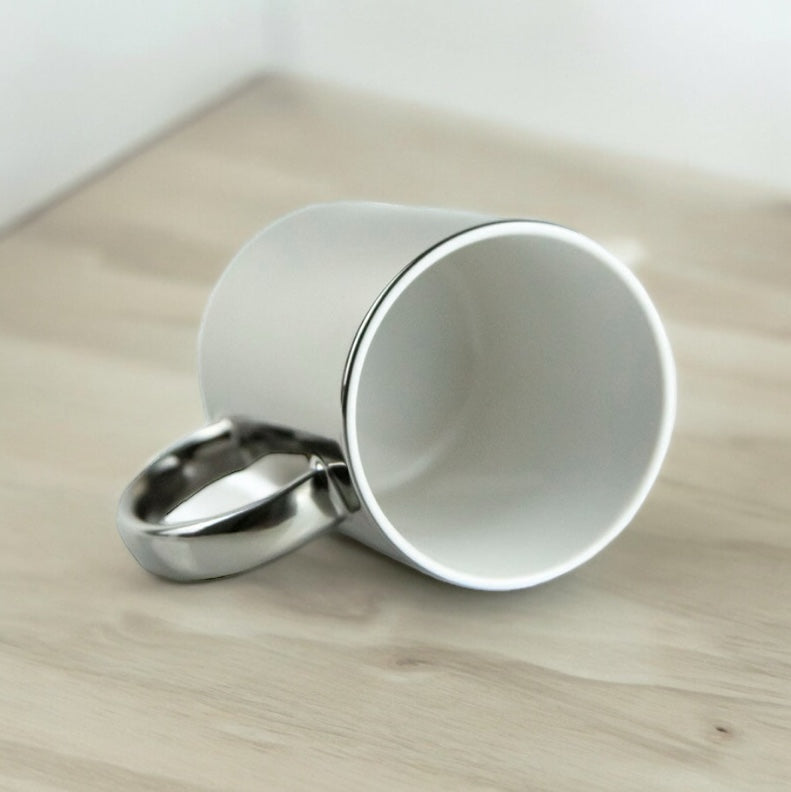 11oz SUBLIMATABLE MUG METALLIC SILVER